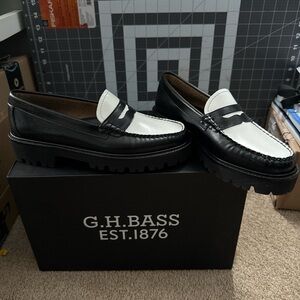 Black and White Loafers